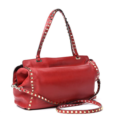 Valentino Garavani Vitello Medium Rockstud Tote Rosso Valentino 3 of 9
