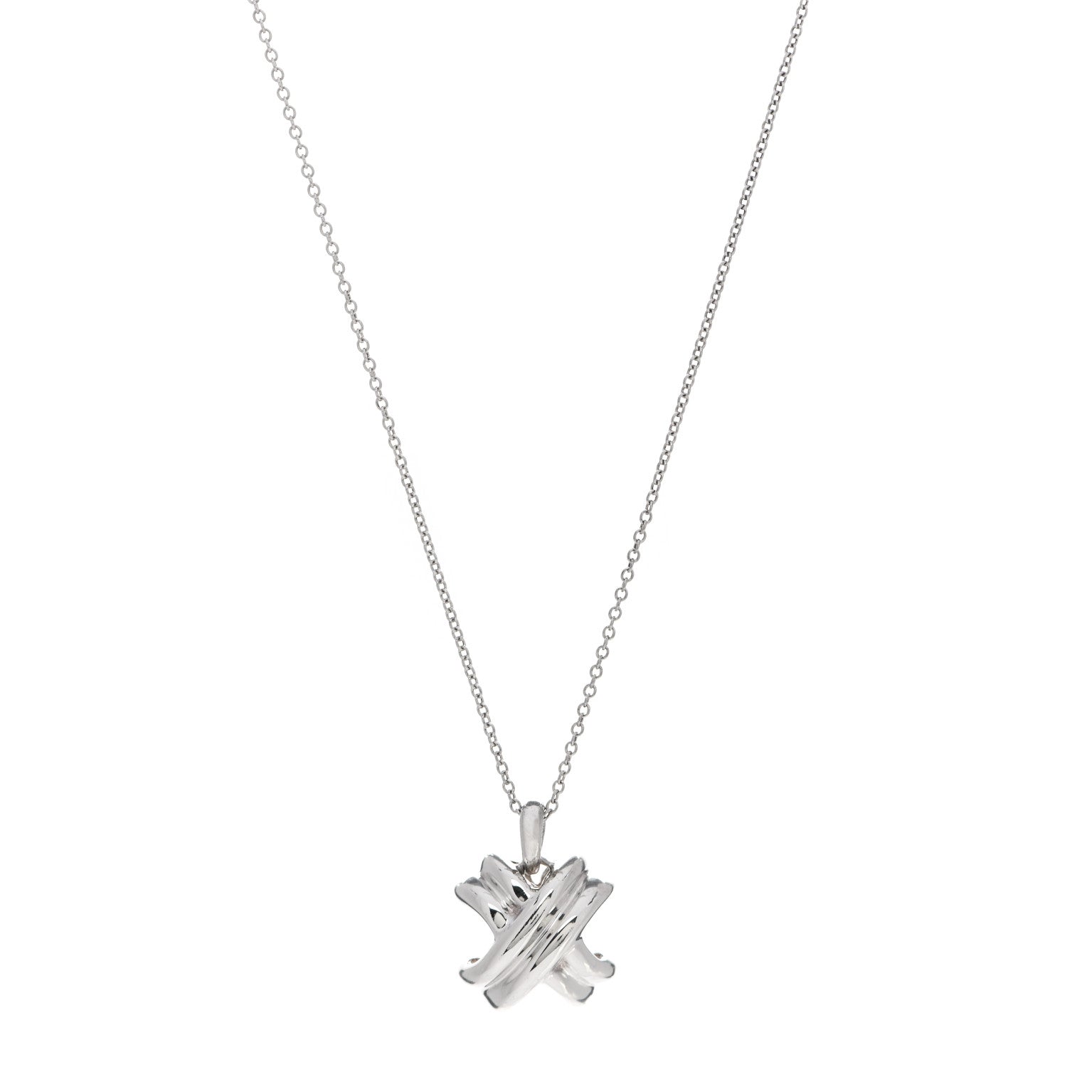 Tiffany Sterling Silver Signature X Pendant Necklace 1 of 7
