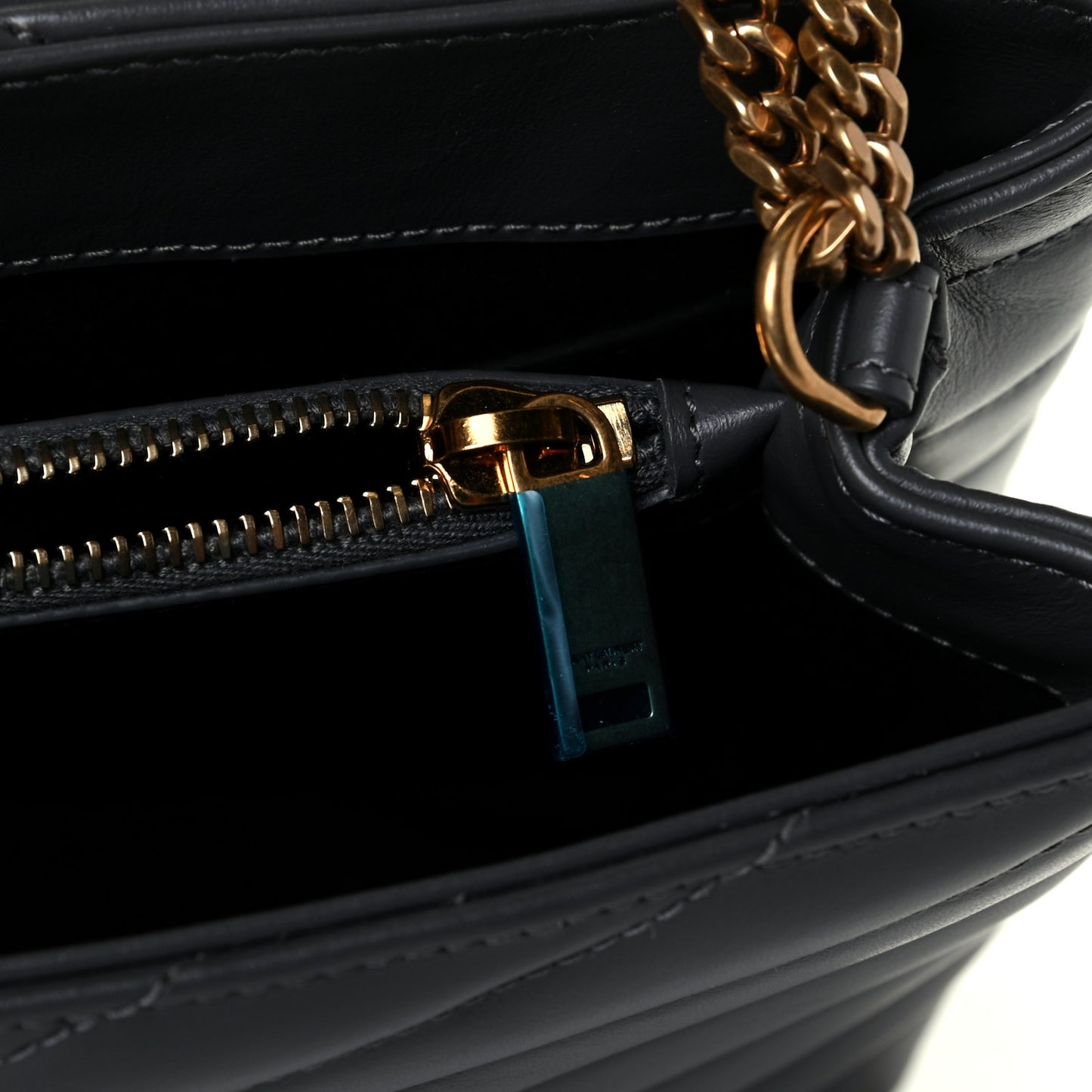 Calfskin Y Quilted Monogram Small Loulou Chain Satchel Storm