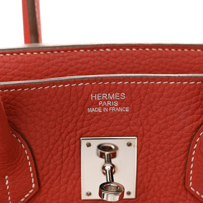 Hermes Taurillon Clemence Eclat Birkin 35 Sanguine White 6 of 22