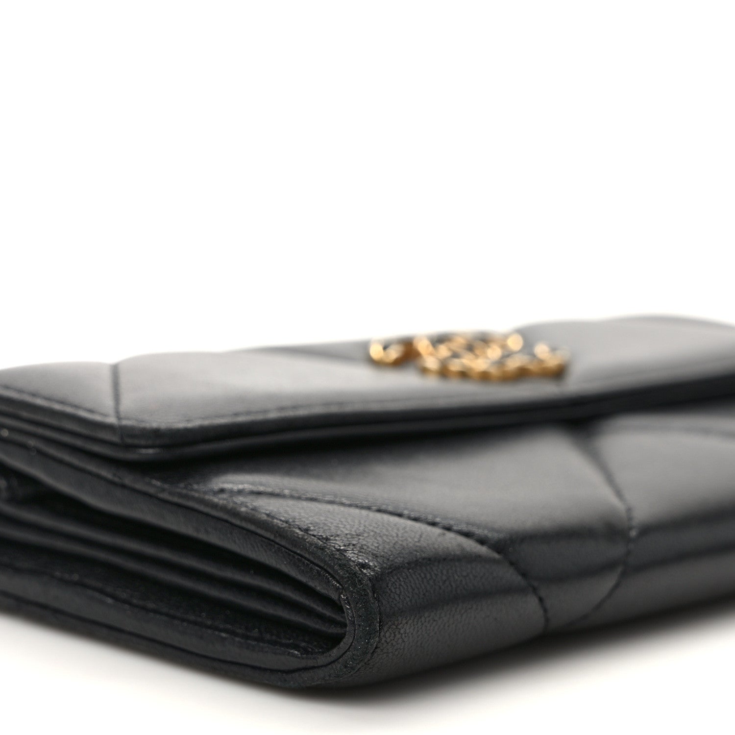 Chanel Lambskin Quilted Chanel 19 Flap Wallet Black 9 of 11