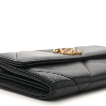 Chanel Lambskin Quilted Chanel 19 Flap Wallet Black 9 of 11