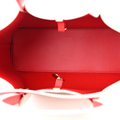 Christian Louboutin Patent Snakeskin Embossed Spiked Mini Cabarock Shopper Tote Leche 5 of 10