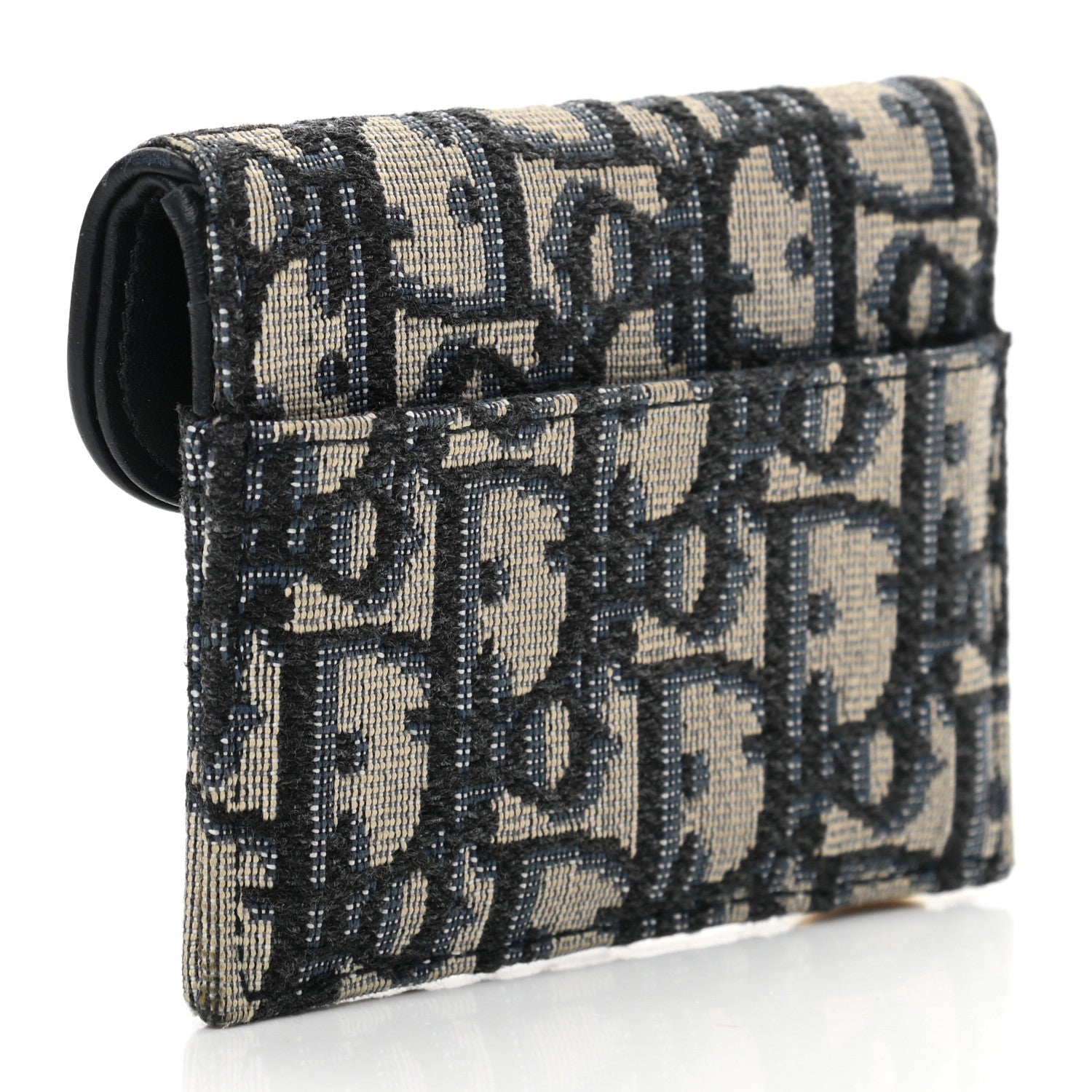 Christian Dior Oblique Saddle Card Holder Blue 3 of 10