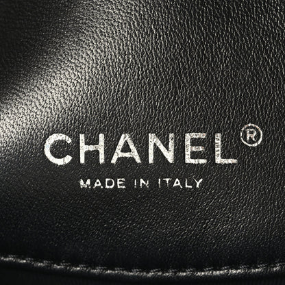 Chanel Printed Lambskin Logo CC Envelope Clutch With Chain Black White 6 of 9