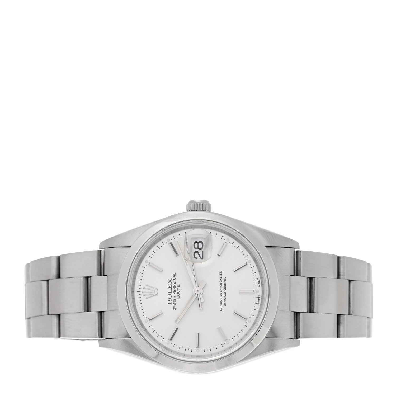 Rolex Stainless Steel 34mm Oyster Perpertual Date Watch Silver 15200 2 of 4