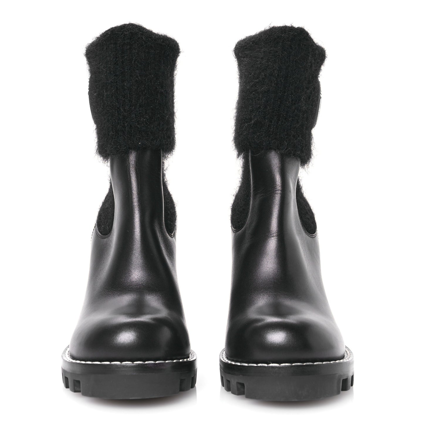 Calfskin Beaubourg Cuff Ankle Boots 38 Black
