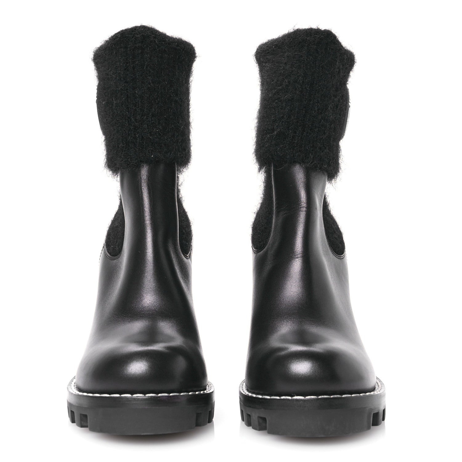 Louis Vuitton Calfskin Beaubourg Cuff Ankle Boots 38 Black 2 of 8