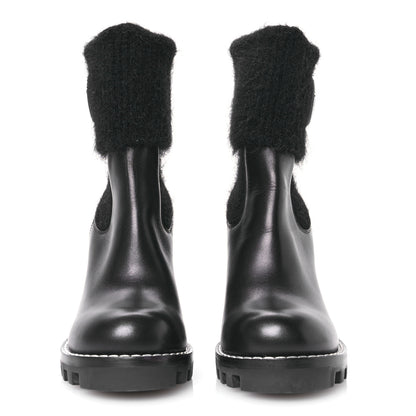 Louis Vuitton Calfskin Beaubourg Cuff Ankle Boots 38 Black 2 of 8