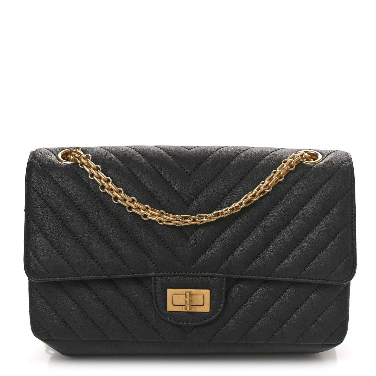 Sheepskin Chevron Quilted 2.55 Reissue 225 Flap Black