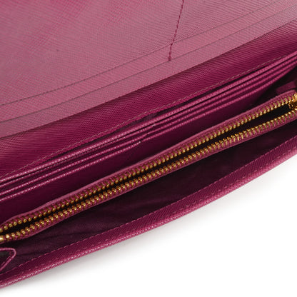 Prada Saffiano Metal Continental Flap Wallet Ametista 5 of 10