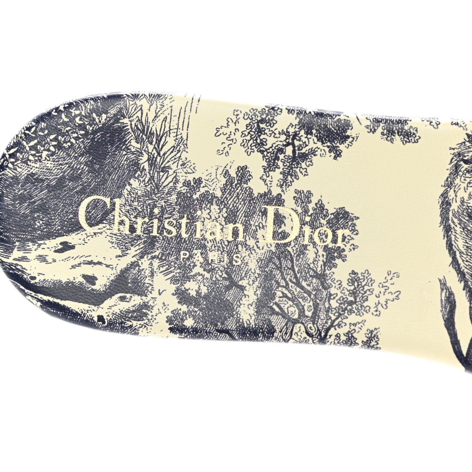 Christian Dior Canvas Toile de Jouy Embroidered Dway Flat Slide Sandals 39 Blue 7 of 9