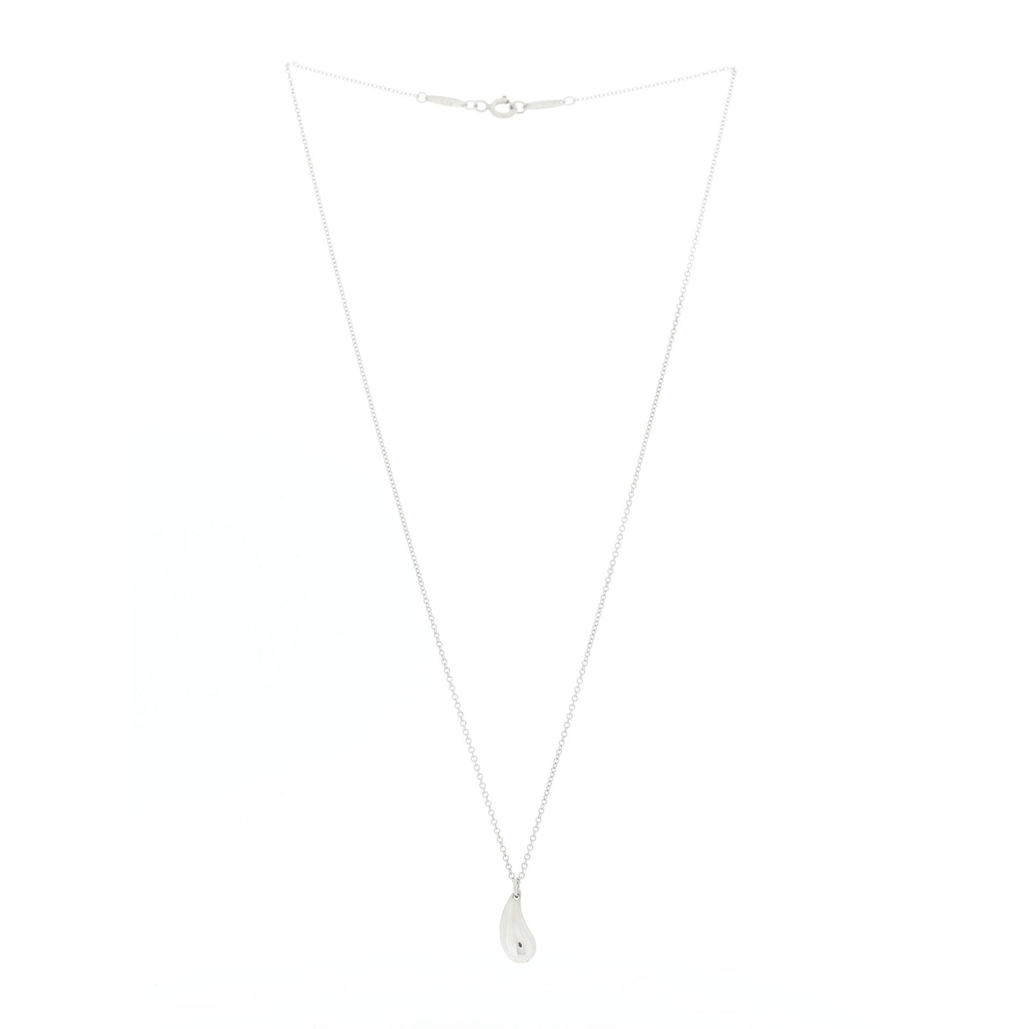 Sterling Silver 12mm Elsa Peretti Teardrop Pendant Necklace