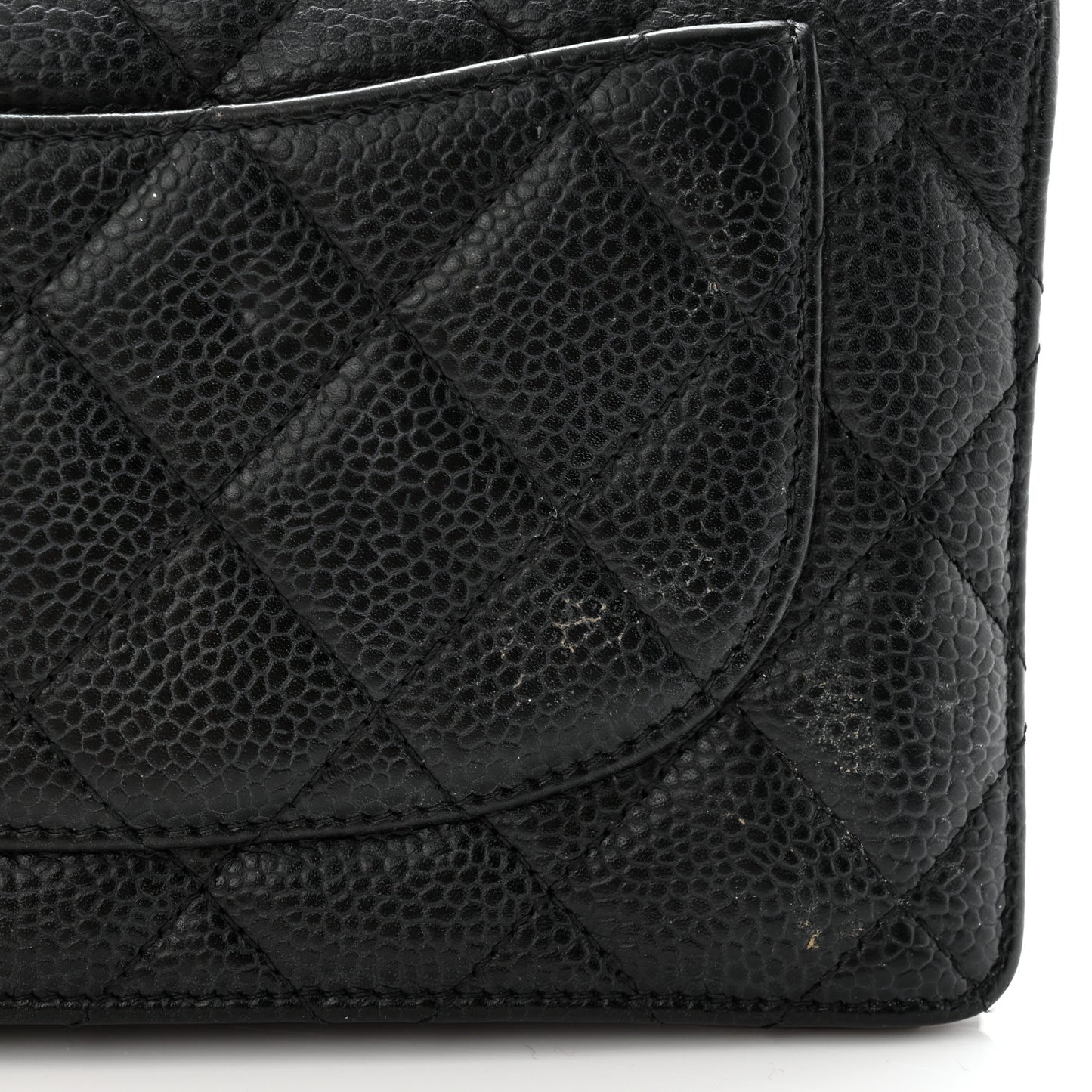 Caviar Quilted Yen Wallet Black