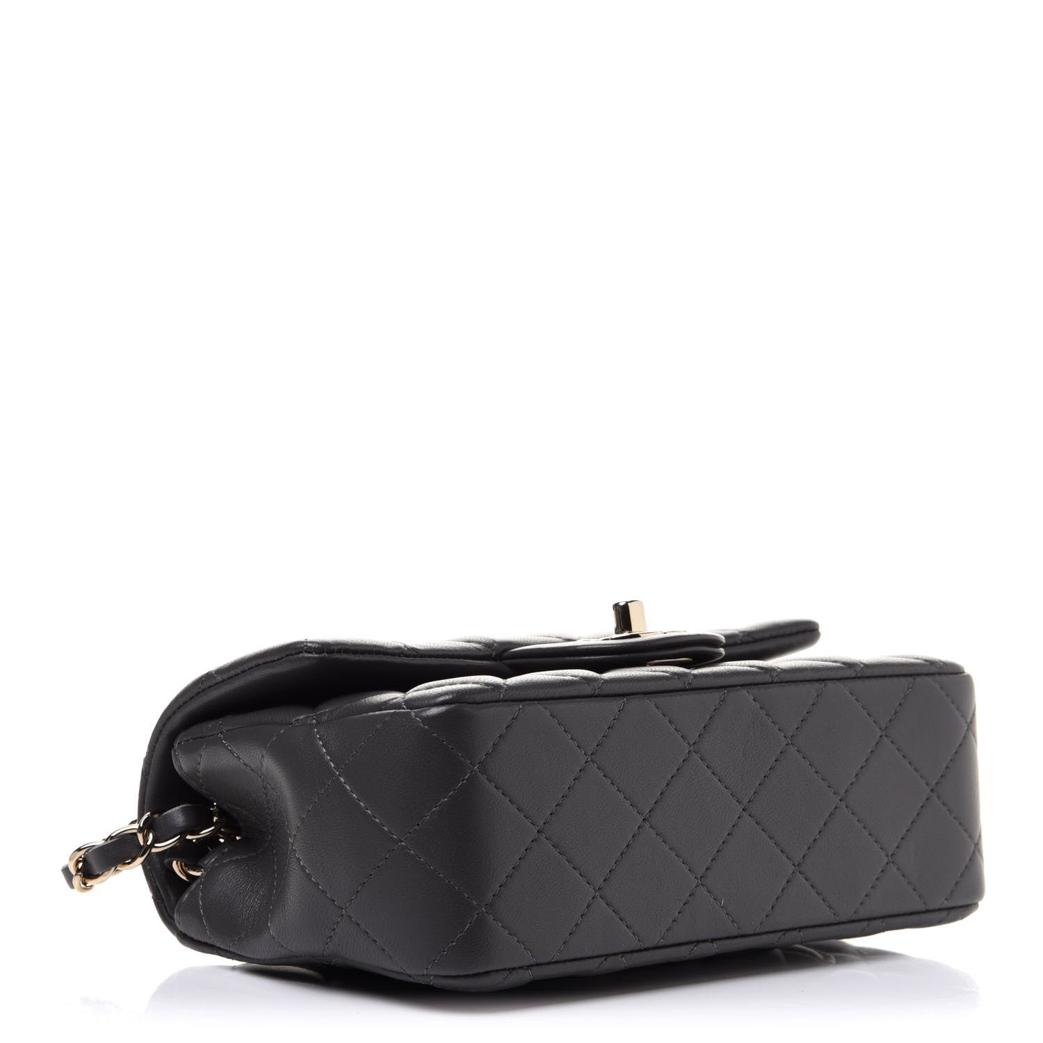 Chanel Lambskin Quilted Mini Rectangular Flap Dark Grey 3 of 11
