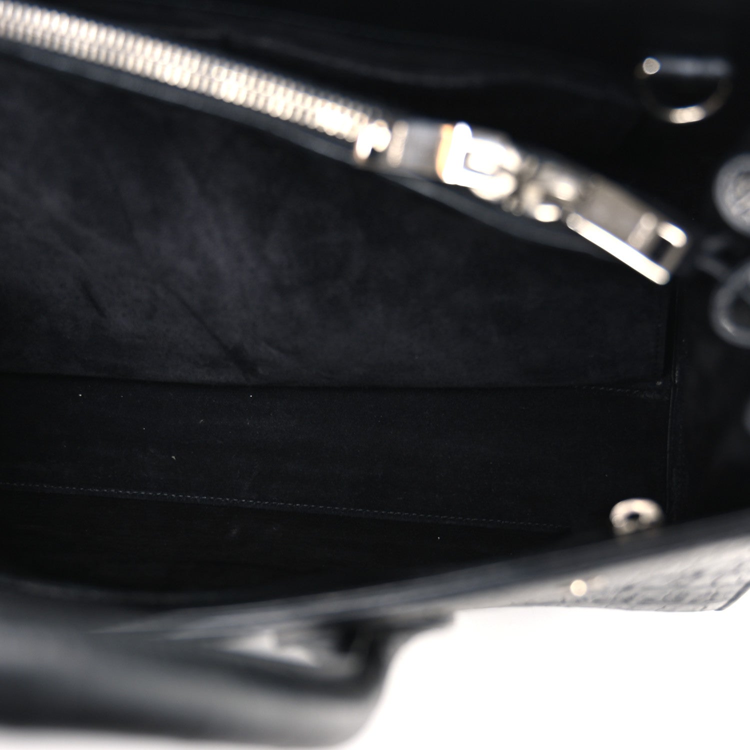 Saint Laurent Calfskin Crocodile Embossed Small Sac de Jour Black 5 of 10