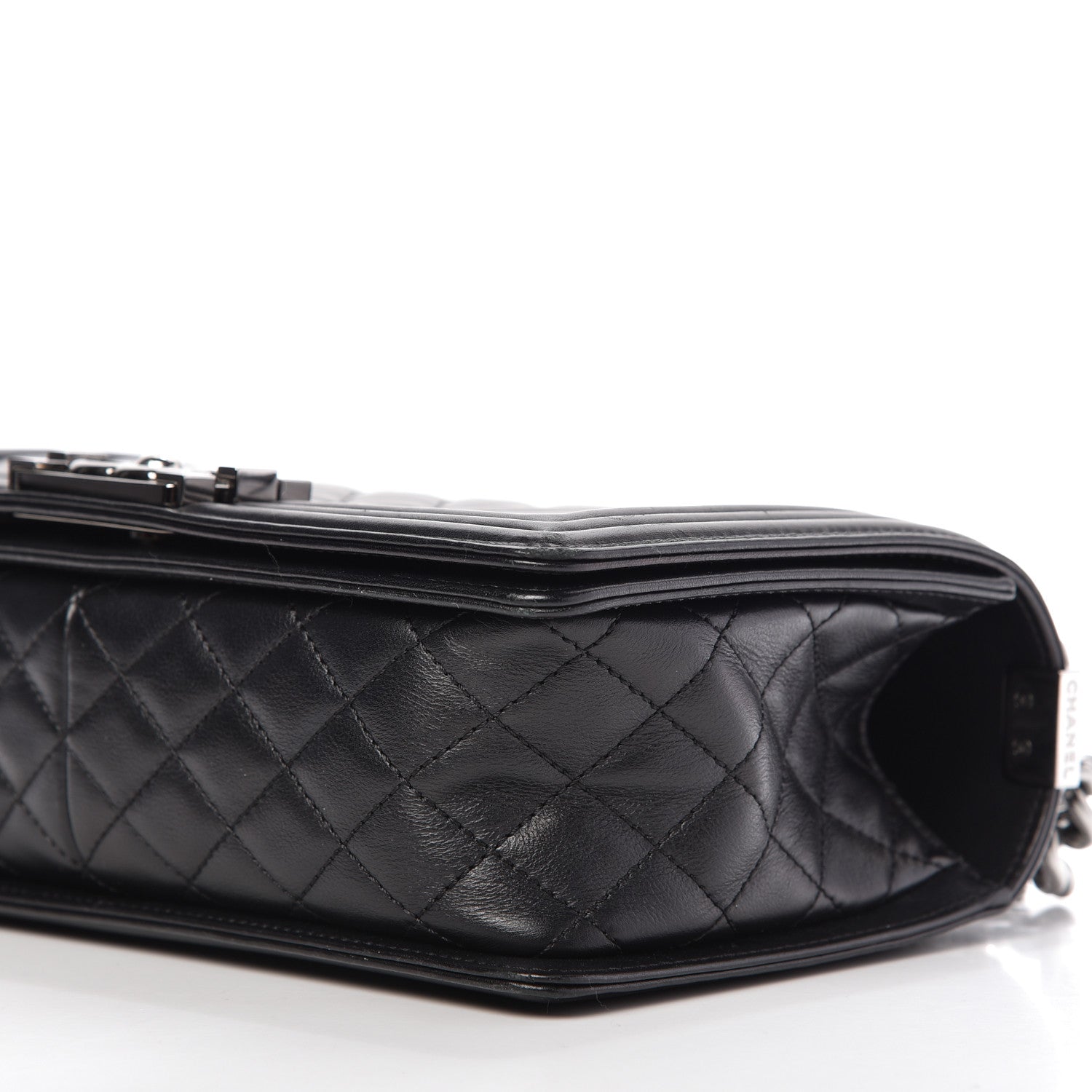 Chanel Calfskin Chevron Quilted Medium Boy Flap Black 7 of 9