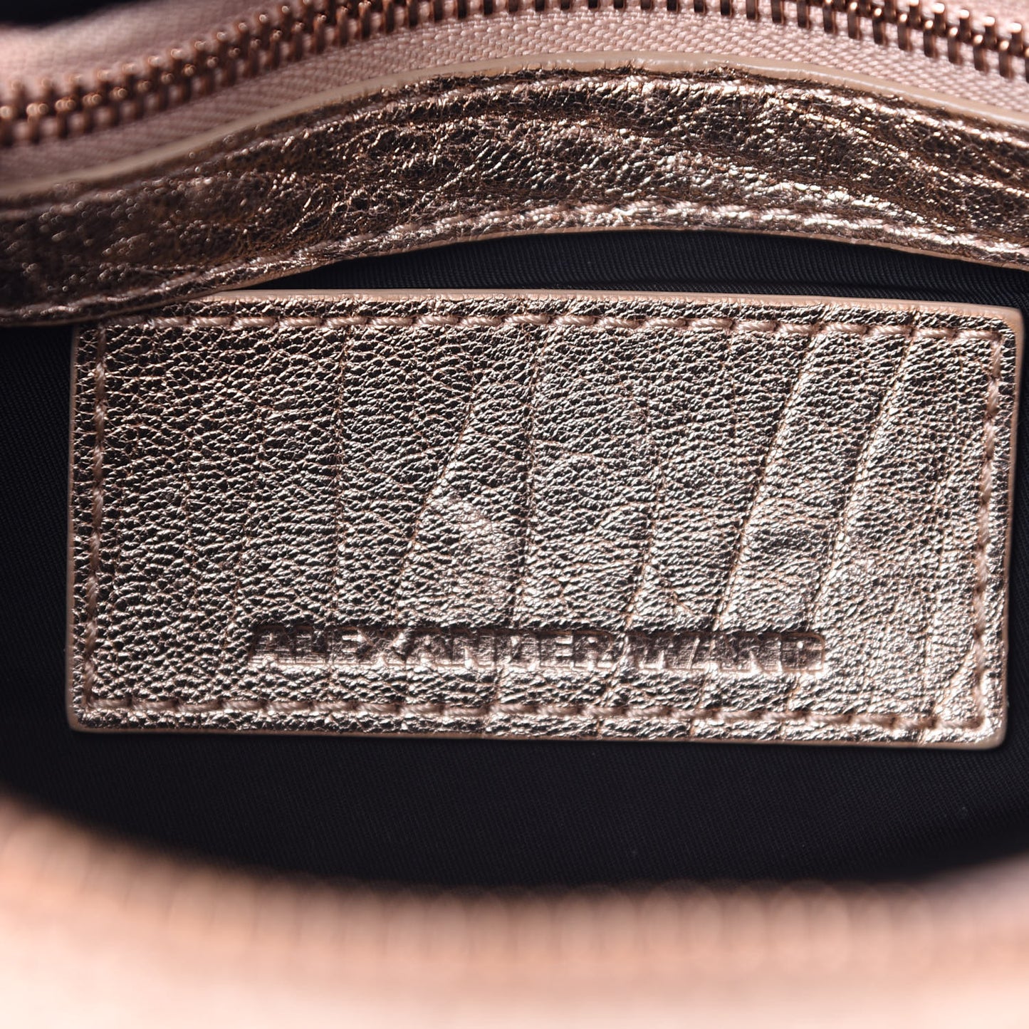 Metallic Pebbled Lambskin Rockie Rose Gold Hardware