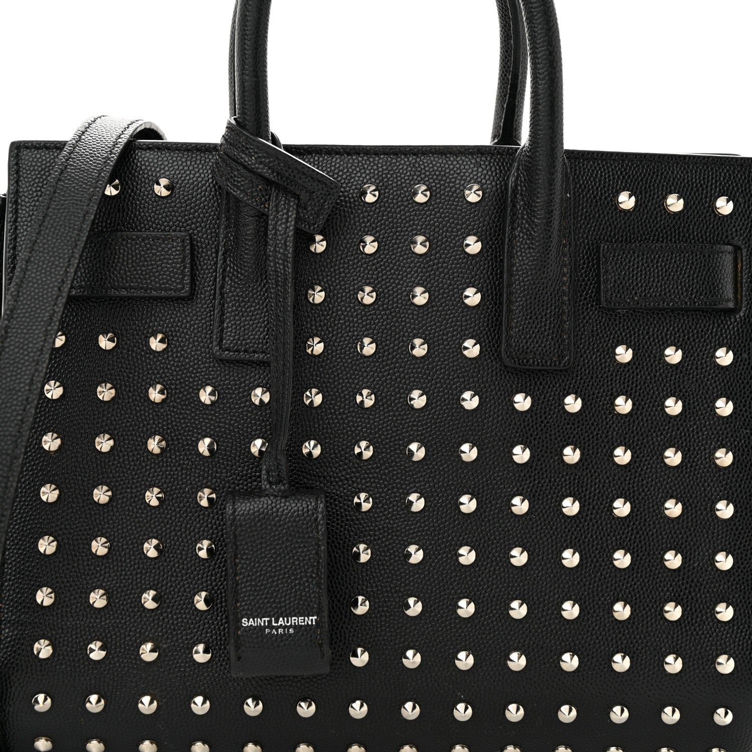 Saint Laurent SAINT LAURENT Calfskin Studded Nano Sac De Jour Black 7 of 18