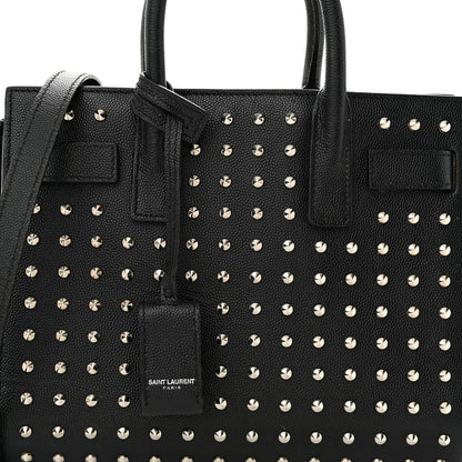 Saint Laurent SAINT LAURENT Calfskin Studded Nano Sac De Jour Black 7 of 18