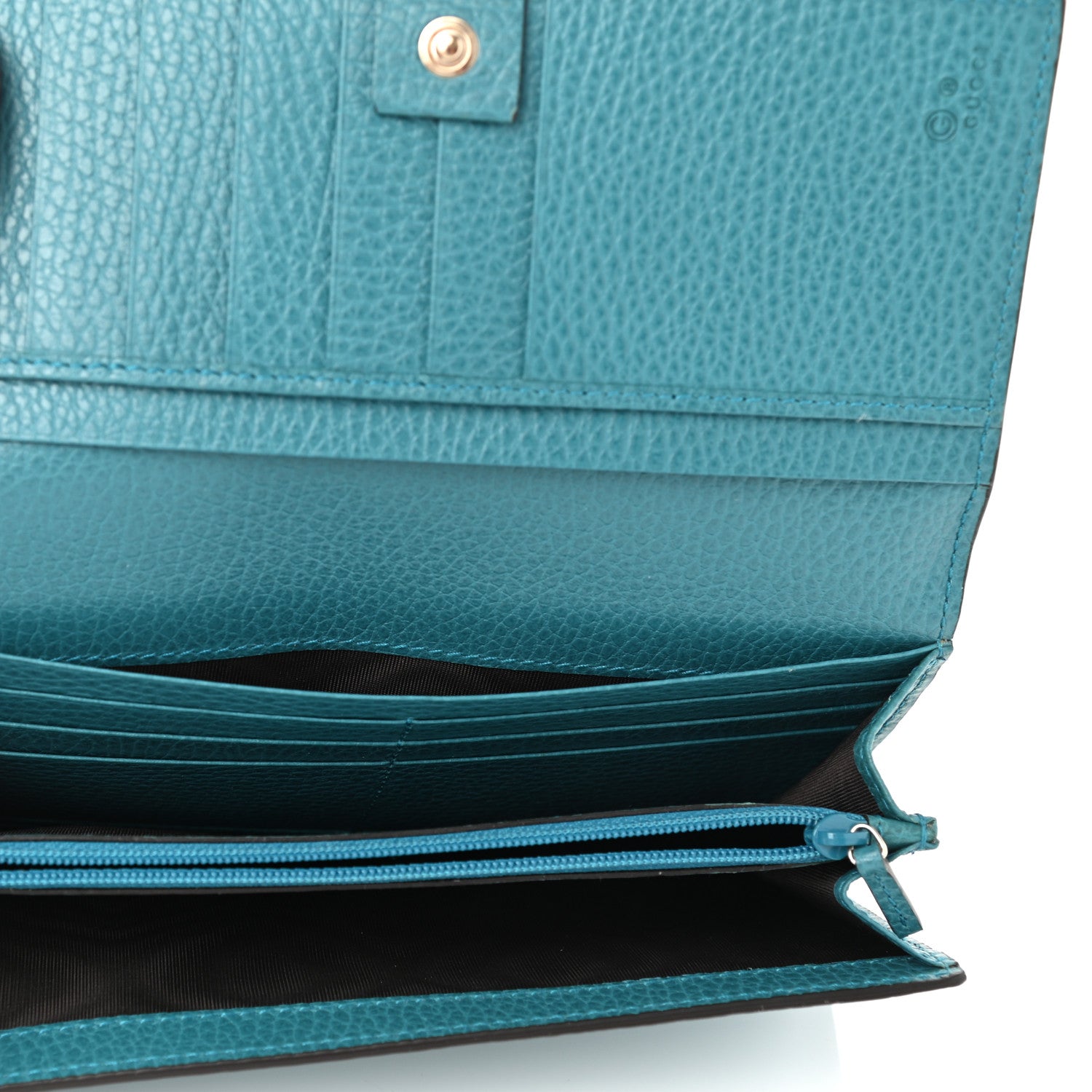 Gucci Dollar Calfskin Interlocking G Continental Wallet Deep Cobalt 6 of 9
