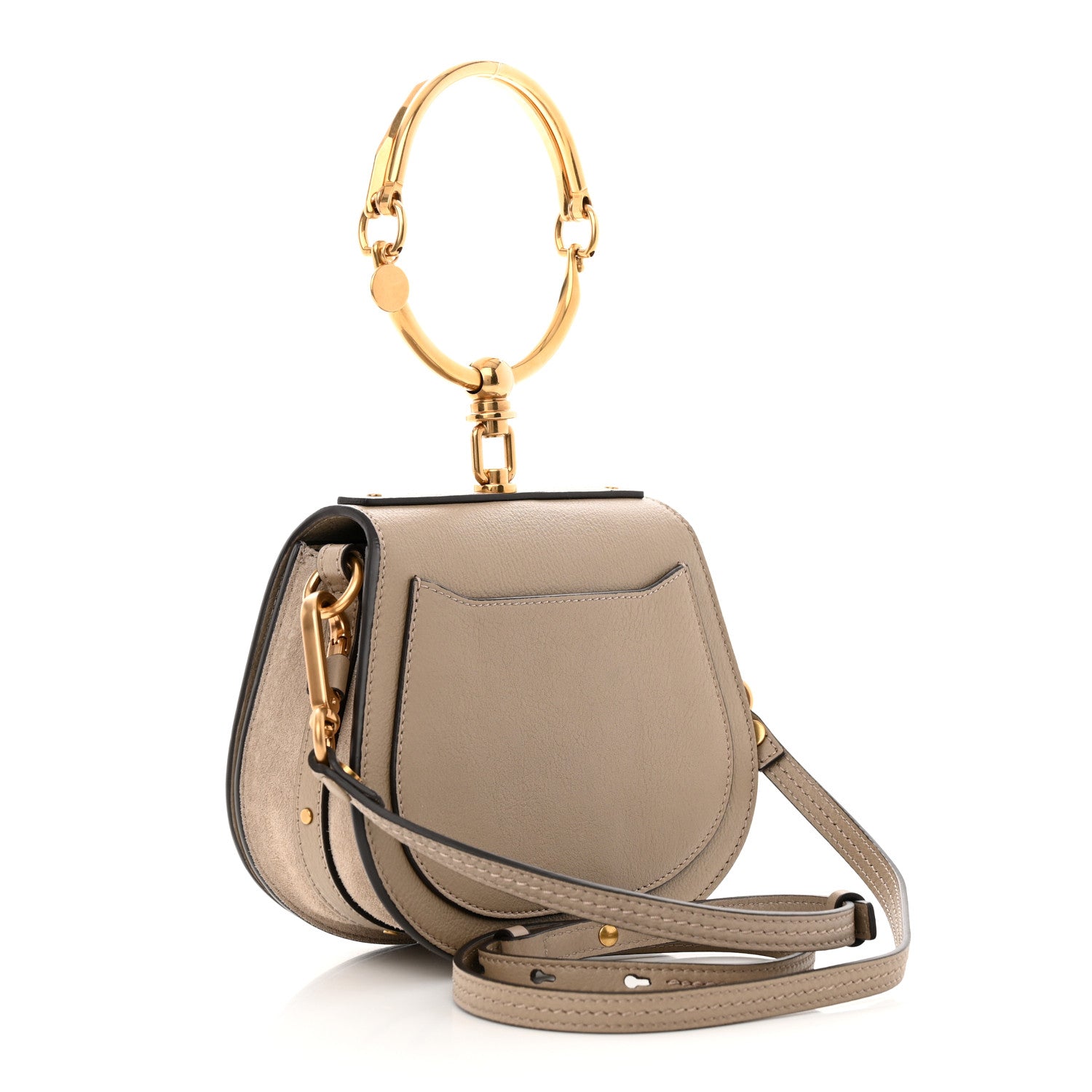Chloe Calfskin Suede Small Nile Bracelet Bag Motty Grey 3 of 14