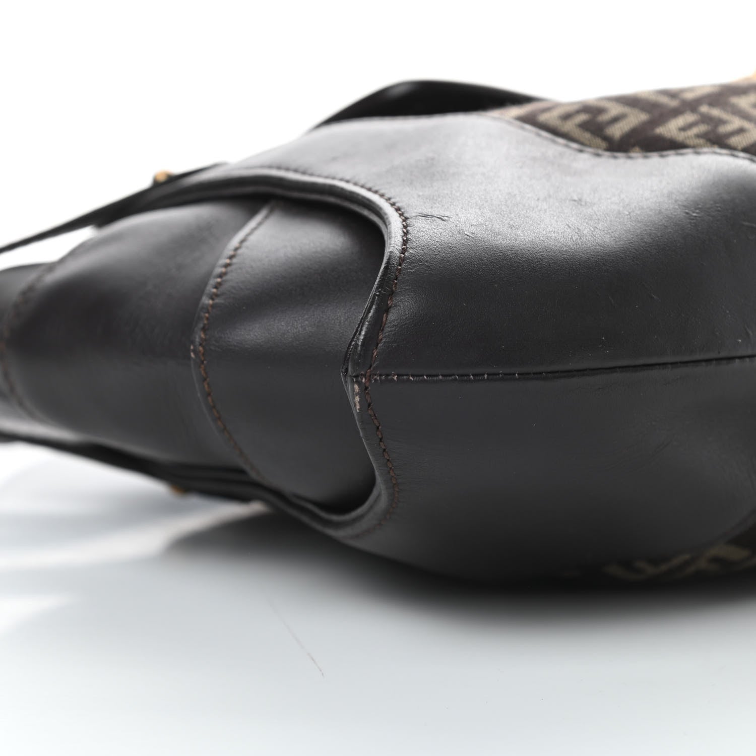 Fendi Zucchino Cuoio Ingrassato Medium Compilation Hobo Testa di Moro Beige 9 of 13