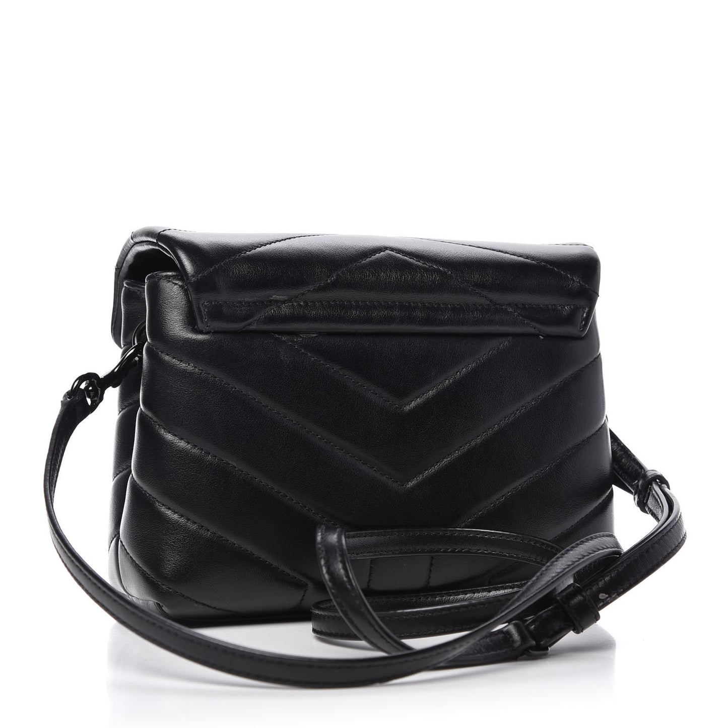 Calfskin Y Quilted Monogram Toy Loulou Crossbody Bag Black