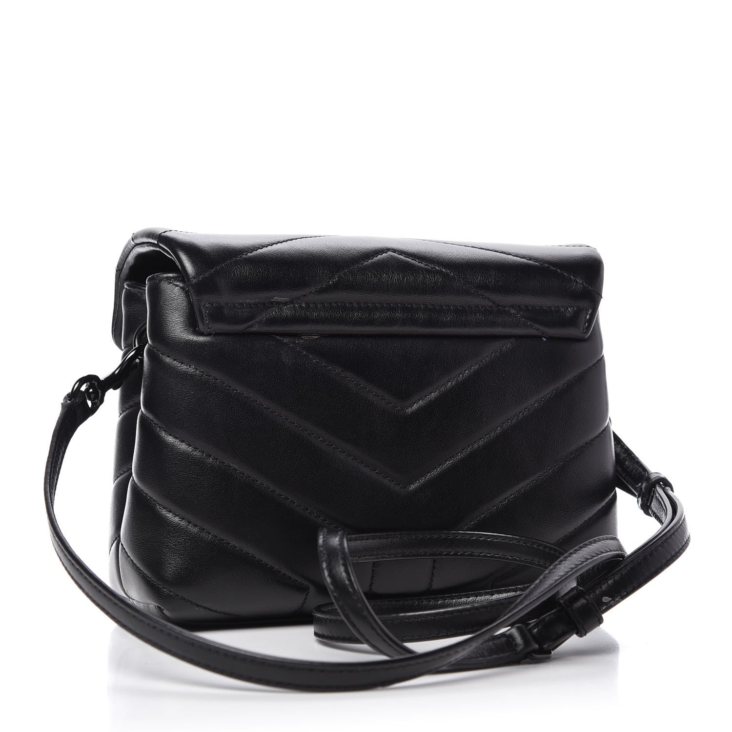 Saint Laurent Calfskin Y Quilted Monogram Toy Loulou Crossbody Bag Black 3 of 10
