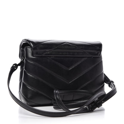 Saint Laurent Calfskin Y Quilted Monogram Toy Loulou Crossbody Bag Black 3 of 10