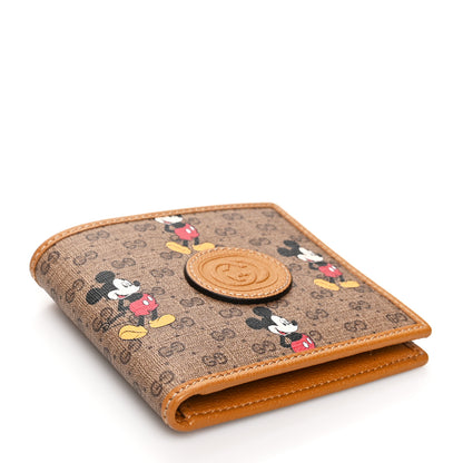 Gucci X DISNEY Mini Vintage GG Supreme Monogram Mickey Mouse Wallet Beige Vintage Sun Oil 4 of 6