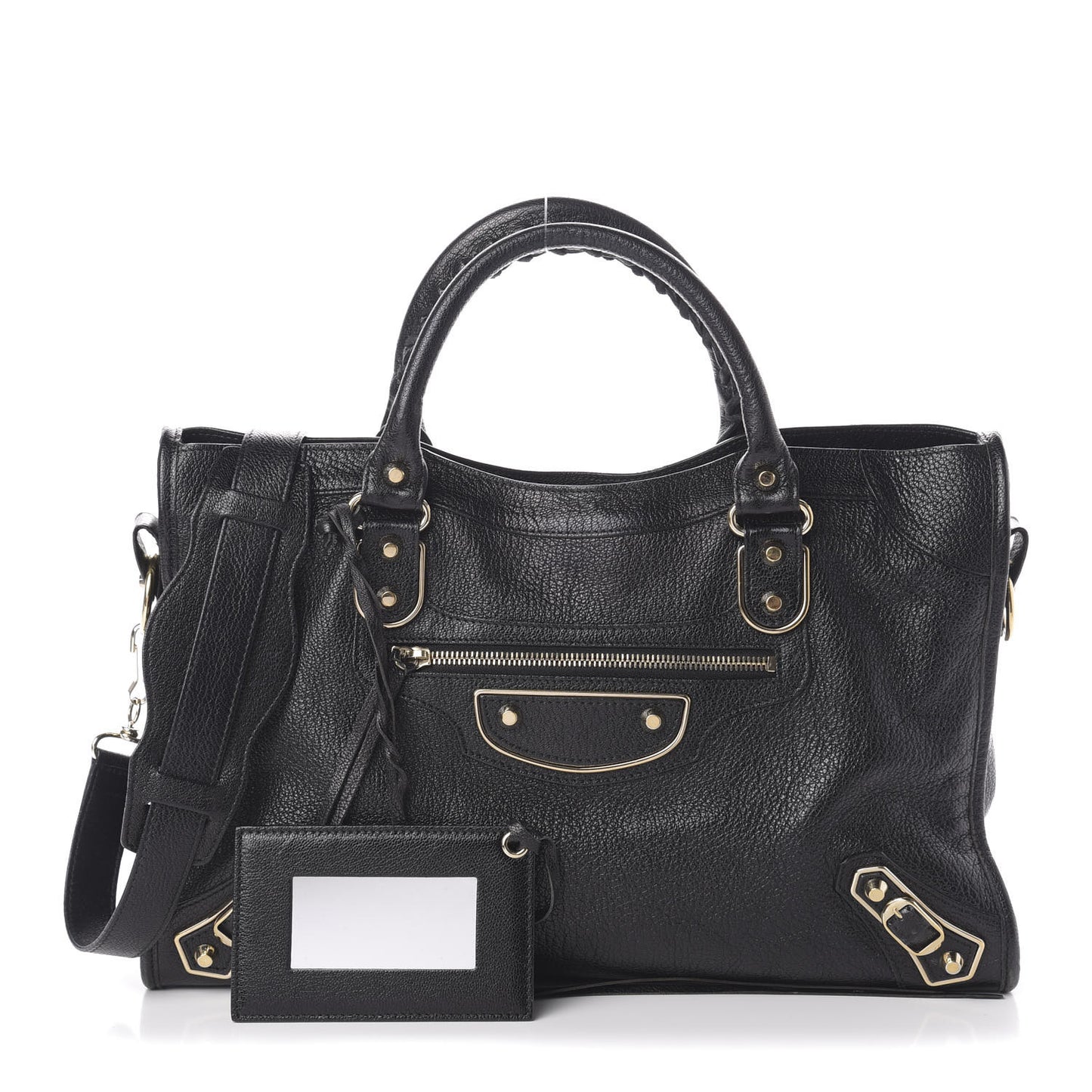 Chevre Gold Metallic Edge Hardware City Black