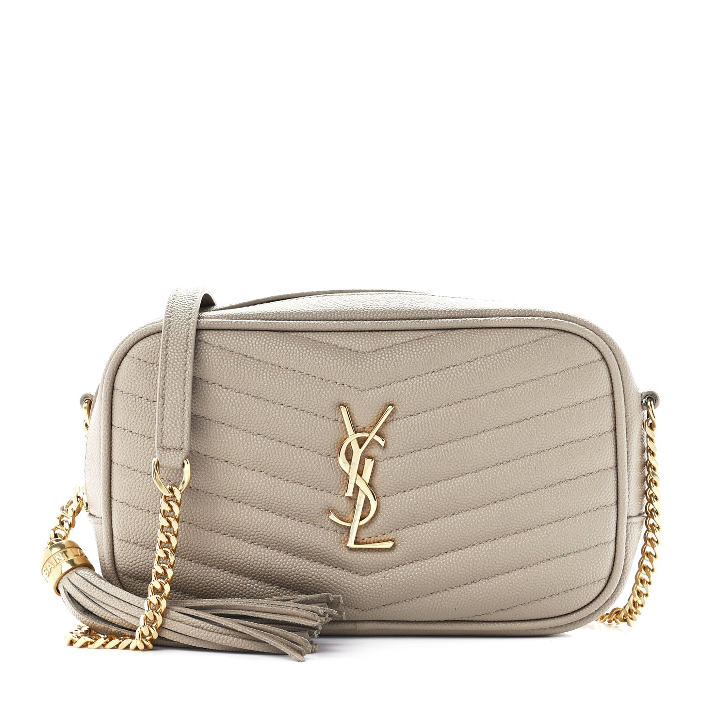 Grain De Poudre Matelasse Monogram Mini Lou Camera Bag Dark Beige