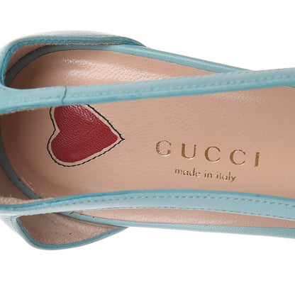 Gucci Malaga Kid Unia Cherry Pumps 40 New Acquamarine Emerald Cocoa 7 of 8