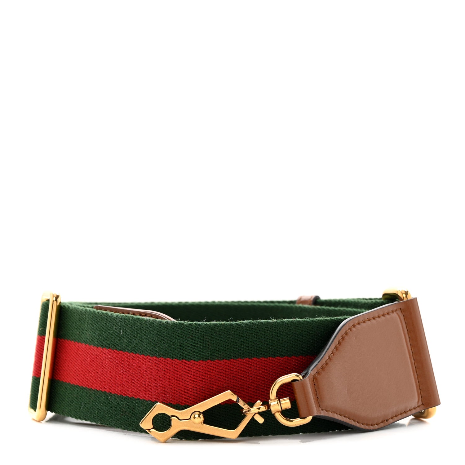 Gucci Canvas Web Shoulder Strap Green Red 1 of 6