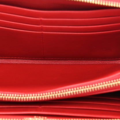 Saint Laurent Lambskin Matelasse Monogram Vicky Zip Around Wallet Rouge Eros Rouge Eros 5 of 9