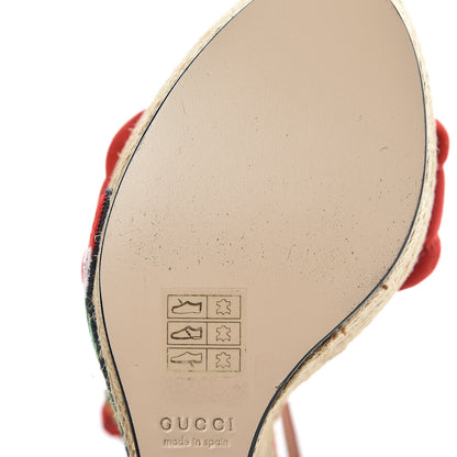 Gucci Kid Scamosciato Ophelia Espadrille Platform Wedge Sandals 37 Hibiscus Rd 8 of 9