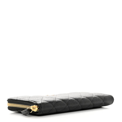 Chanel Caviar Quilted Large Gusset Zip Around Wallet Black 4 of 9