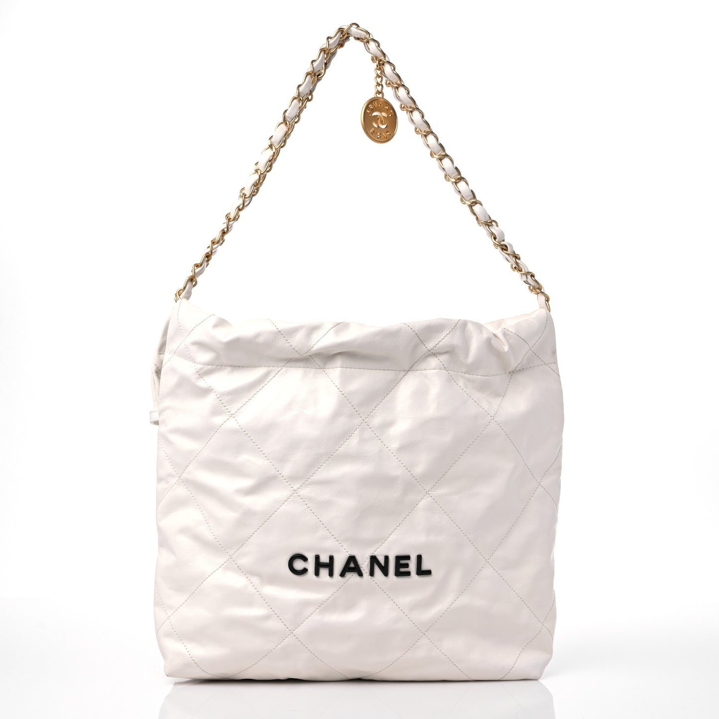Calfskin Quilted Small Chanel 22 White