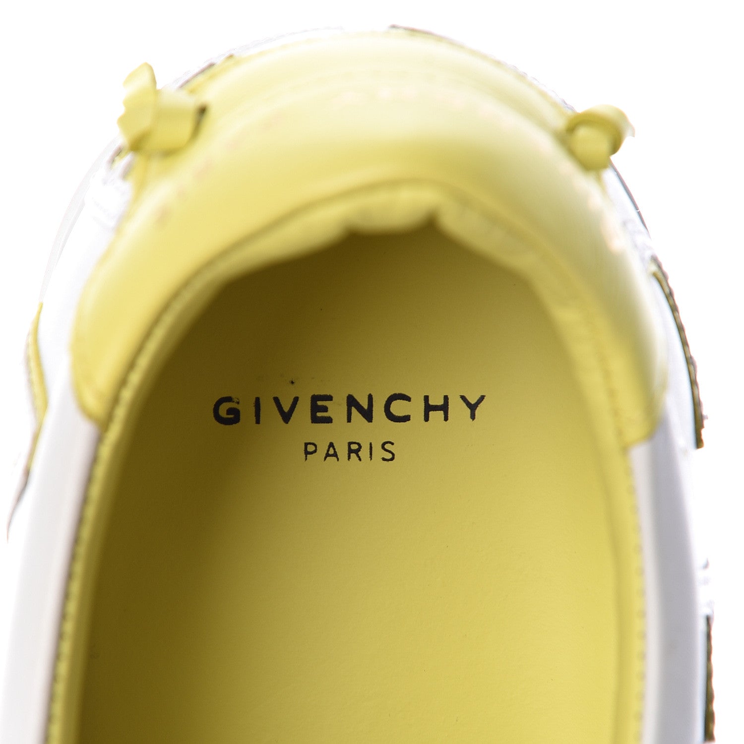 Givenchy Calfskin Reverse Logo Womens Urban Street Sneakers 38 White Yellow 7 of 10