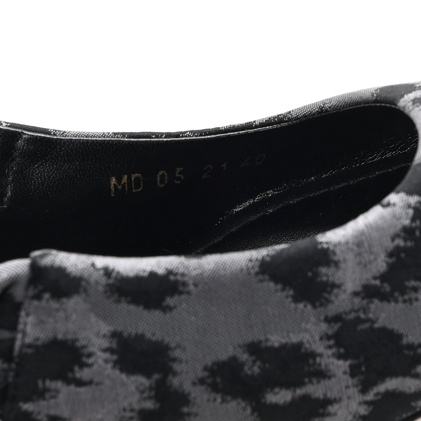 Shiny Nylon Leopard Print Mizza Slingback Pumps  40 Grey
