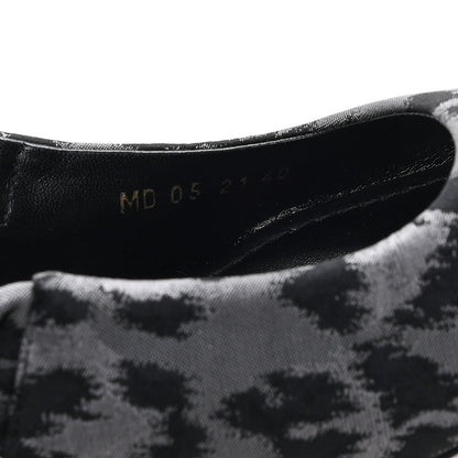 Christian Dior Shiny Nylon Leopard Print Mizza Slingback Pumps  40 Grey 9 of 9