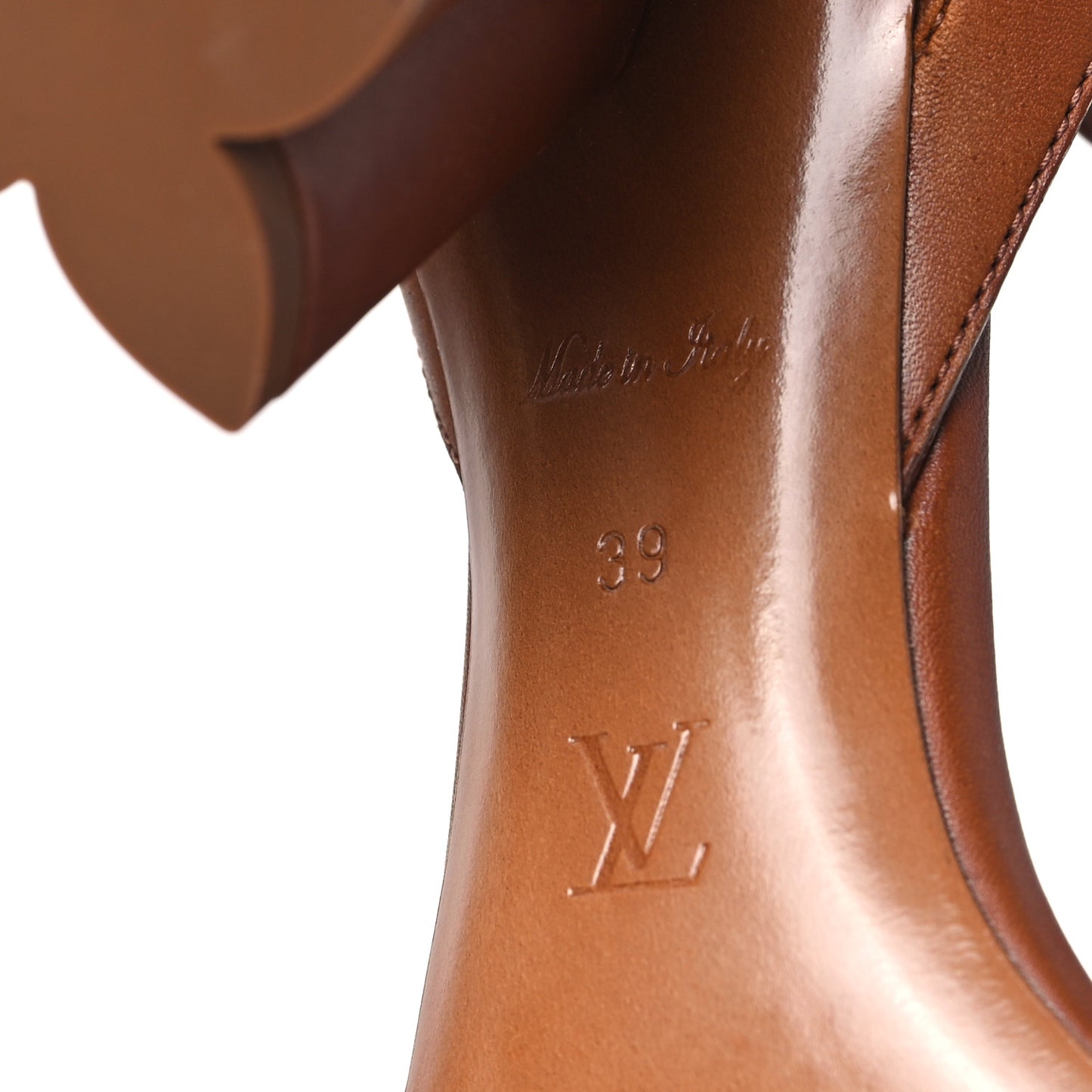 Calfskin Perforated Monogram Silhouette Sandals 39 Gold