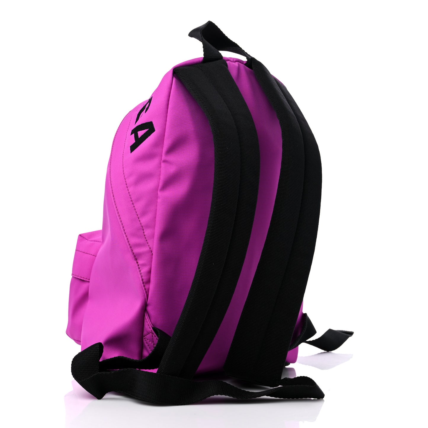 Sport Nylon Logo Embroidered S Wheel Backpack Fuchsia Black