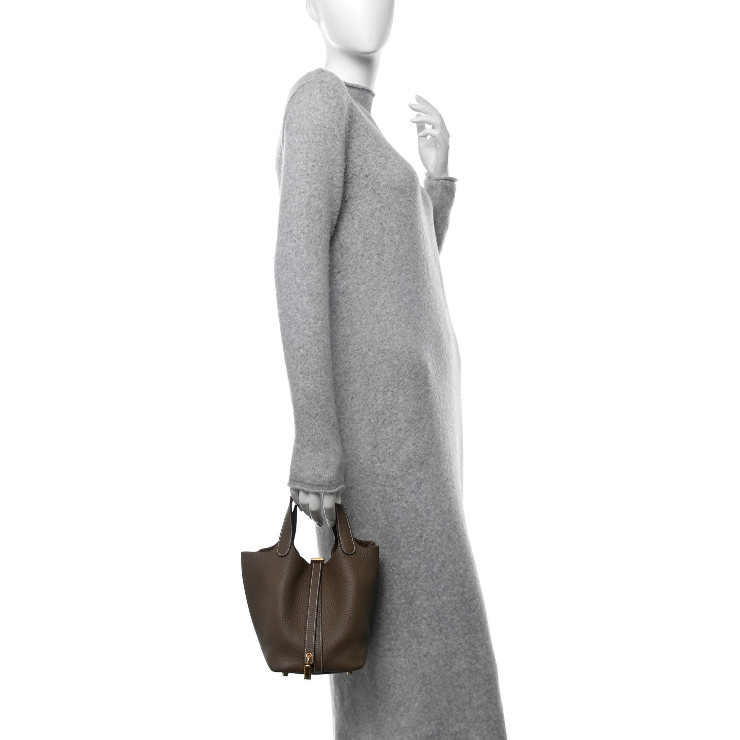 Hermes Taurillon Clemence Picotin Lock 18 PM Etoupe 2 of 10