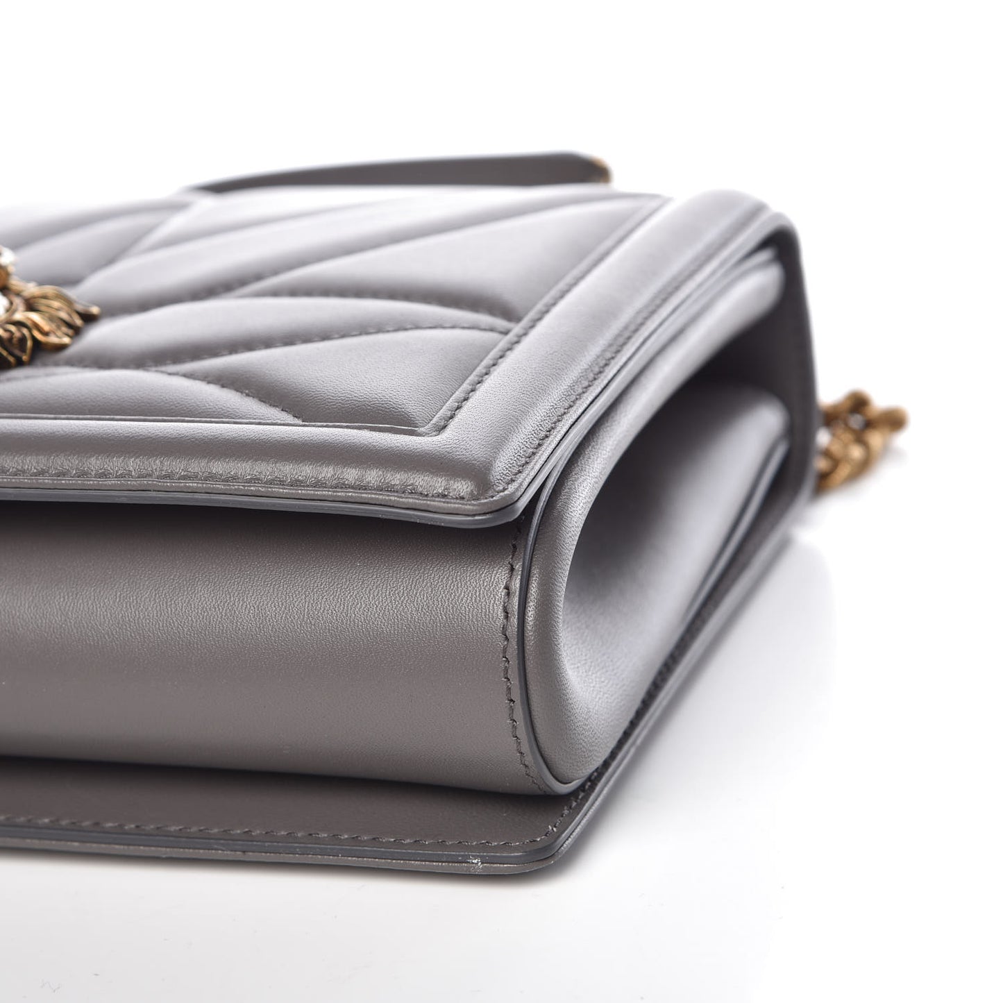 Calfskin Medium Devotion Crossbody Bag Grey
