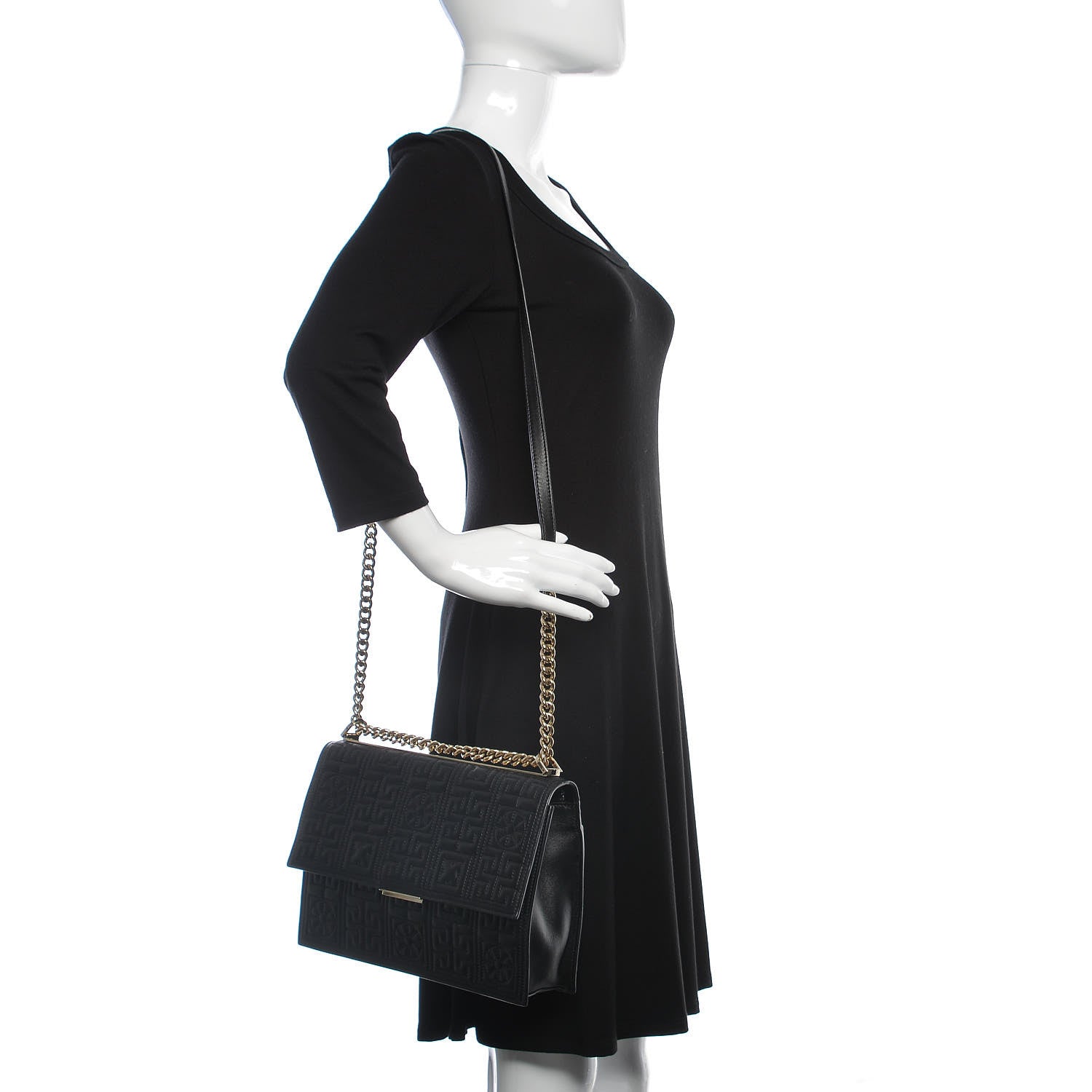 Versace Nappa Ricamo Quilted The Greek Shoulder Bag Black 2 of 11