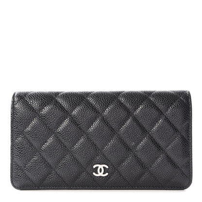 Chanel Caviar Quilted Yen Wallet Black 1 of 9
