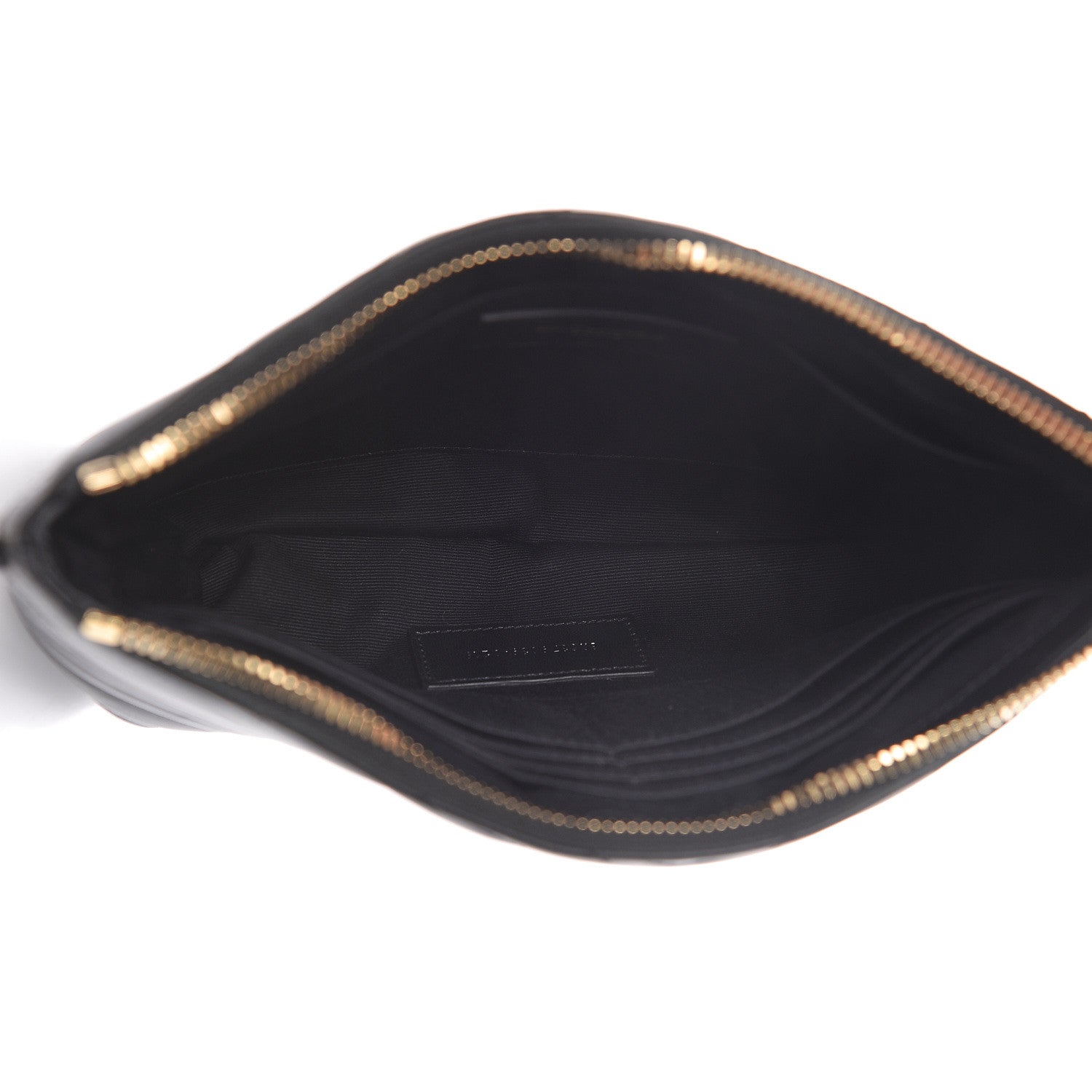 Saint Laurent Calfskin Matelasse Chevron Monogram A5 Wristlet Black 5 of 10