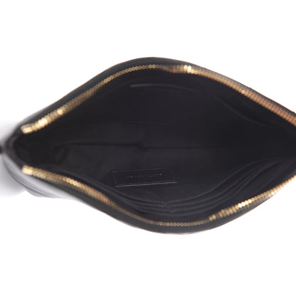 Saint Laurent Calfskin Matelasse Chevron Monogram A5 Wristlet Black 5 of 10